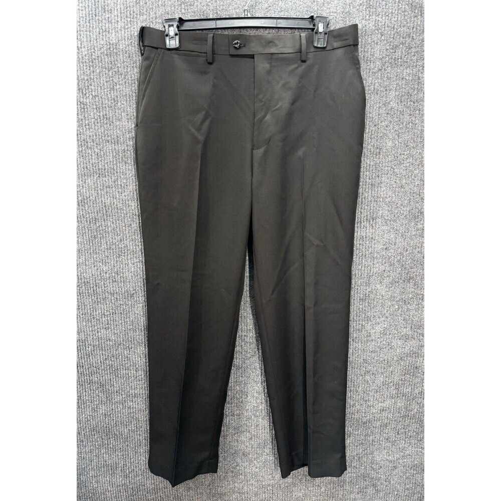 Saddlebred Comfort Waist Pants Men’s 36x29 Black Straight Fit Dress Flat Front